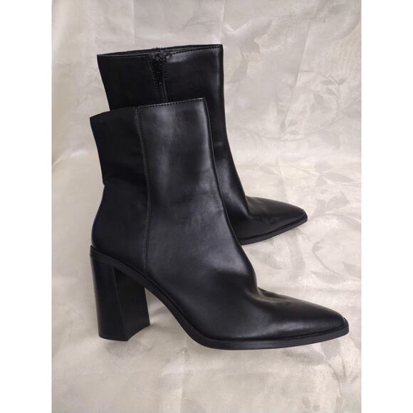 Steve Madden Boots Womens Size 11 Black Sparrow Block Heel Pointed Toe SPRW01S1 - Picture 1 of 6